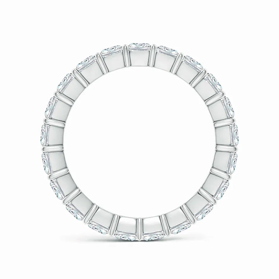 Lab-Grown North-South Radiant-Cut Diamond Classic Eternity Wedding Ring