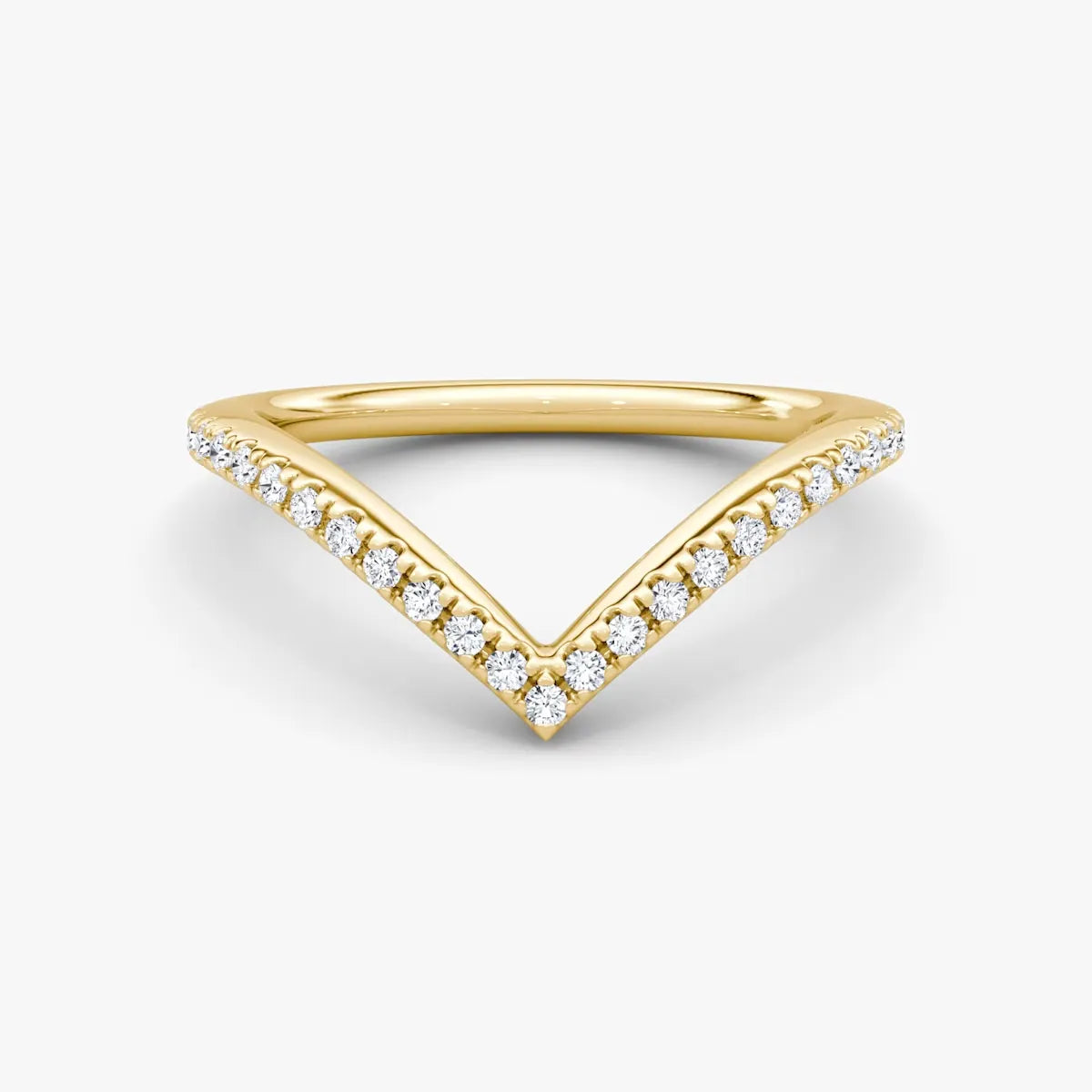 Lab Diamond V-Shaped Contoured Wedding Ring