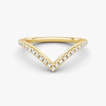 Lab Diamond V-Shaped Contoured Wedding Ring