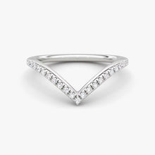 Lab Diamond V-Shaped Contoured Wedding Ring