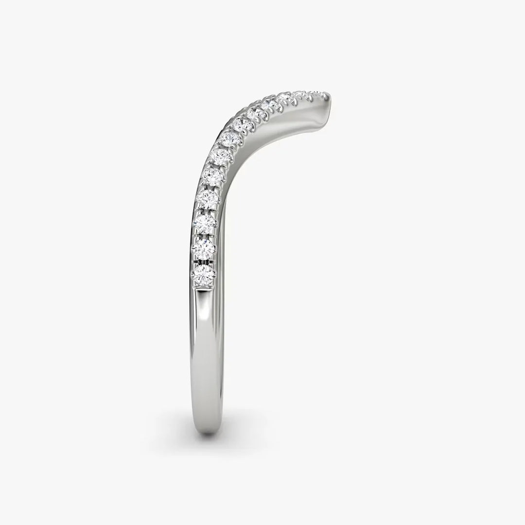 Lab Diamond V-Shaped Contoured Wedding Ring