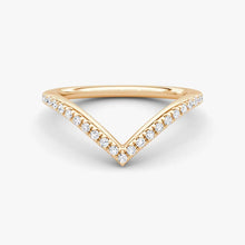 Lab Diamond V-Shaped Contoured Wedding Ring