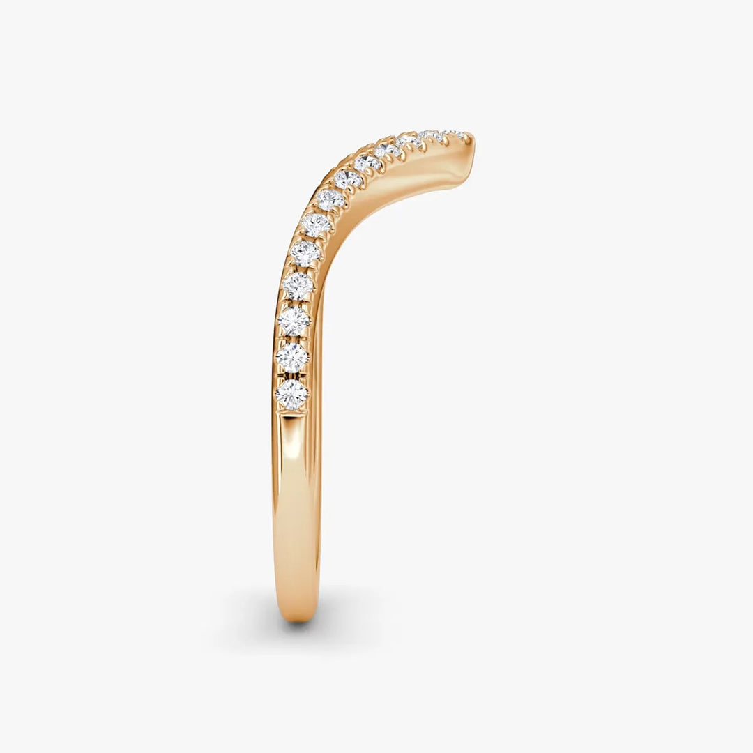 Lab Diamond V-Shaped Contoured Wedding Ring