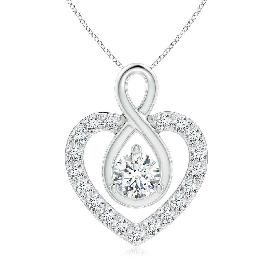 Lab-Grown Diamond Heart Pendant with Infinity Loop