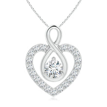 Lab-Grown Diamond Heart Pendant with Infinity Loop