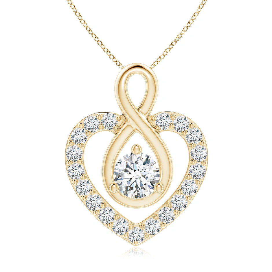 Lab-Grown Diamond Heart Pendant with Infinity Loop
