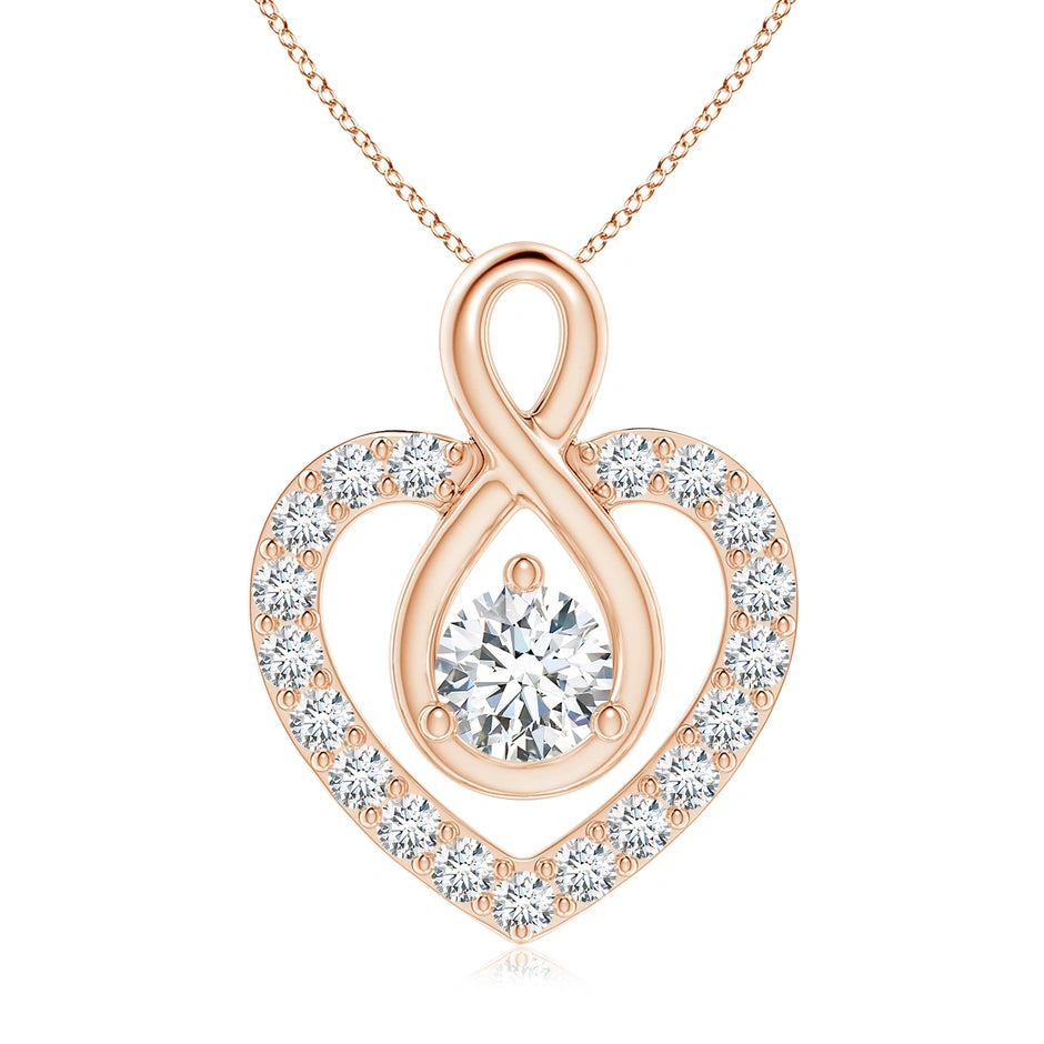 Lab-Grown Diamond Heart Pendant with Infinity Loop