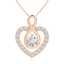 Lab-Grown Diamond Heart Pendant with Infinity Loop