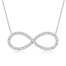 U-Pave Set Lab-Grown Diamond Sideways Infinity Pendant Necklace