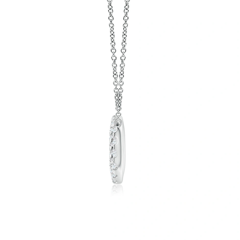 U-Pave Set Lab-Grown Diamond Sideways Infinity Pendant Necklace