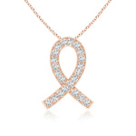 Load image into Gallery viewer, Lab-Grown Pave-Set Diamond Awareness Ribbon Pendant
