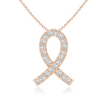 Lab-Grown Pave-Set Diamond Awareness Ribbon Pendant