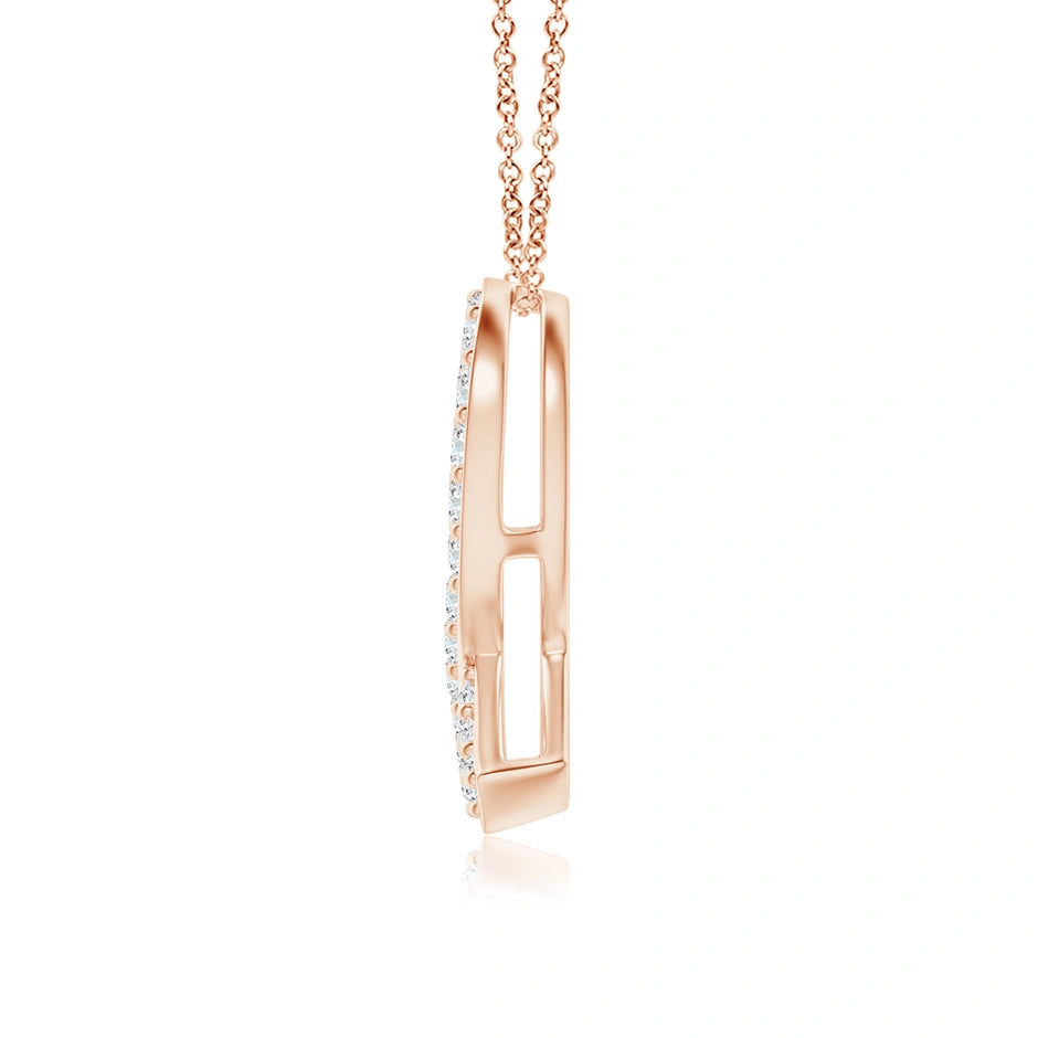 Lab-Grown Pave-Set Diamond Awareness Ribbon Pendant