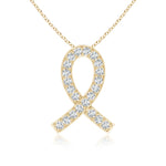 Load image into Gallery viewer, Lab-Grown Pave-Set Diamond Awareness Ribbon Pendant
