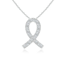 Lab-Grown Pave-Set Diamond Awareness Ribbon Pendant