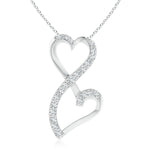 Load image into Gallery viewer, Lab-Grown Diamond Double Heart Infinity Pendant
