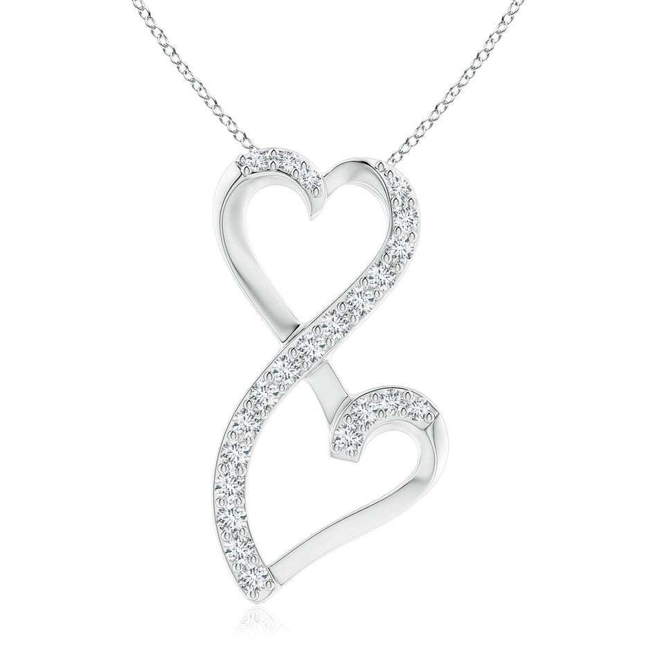 Lab-Grown Diamond Double Heart Infinity Pendant