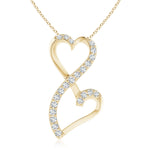 Load image into Gallery viewer, Lab-Grown Diamond Double Heart Infinity Pendant
