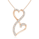 Load image into Gallery viewer, Lab-Grown Diamond Double Heart Infinity Pendant
