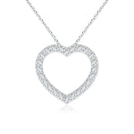 Load image into Gallery viewer, Lab-Grown Prong-Set Diamond Open Heart Pendant
