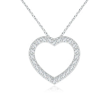 Lab-Grown Prong-Set Diamond Open Heart Pendant