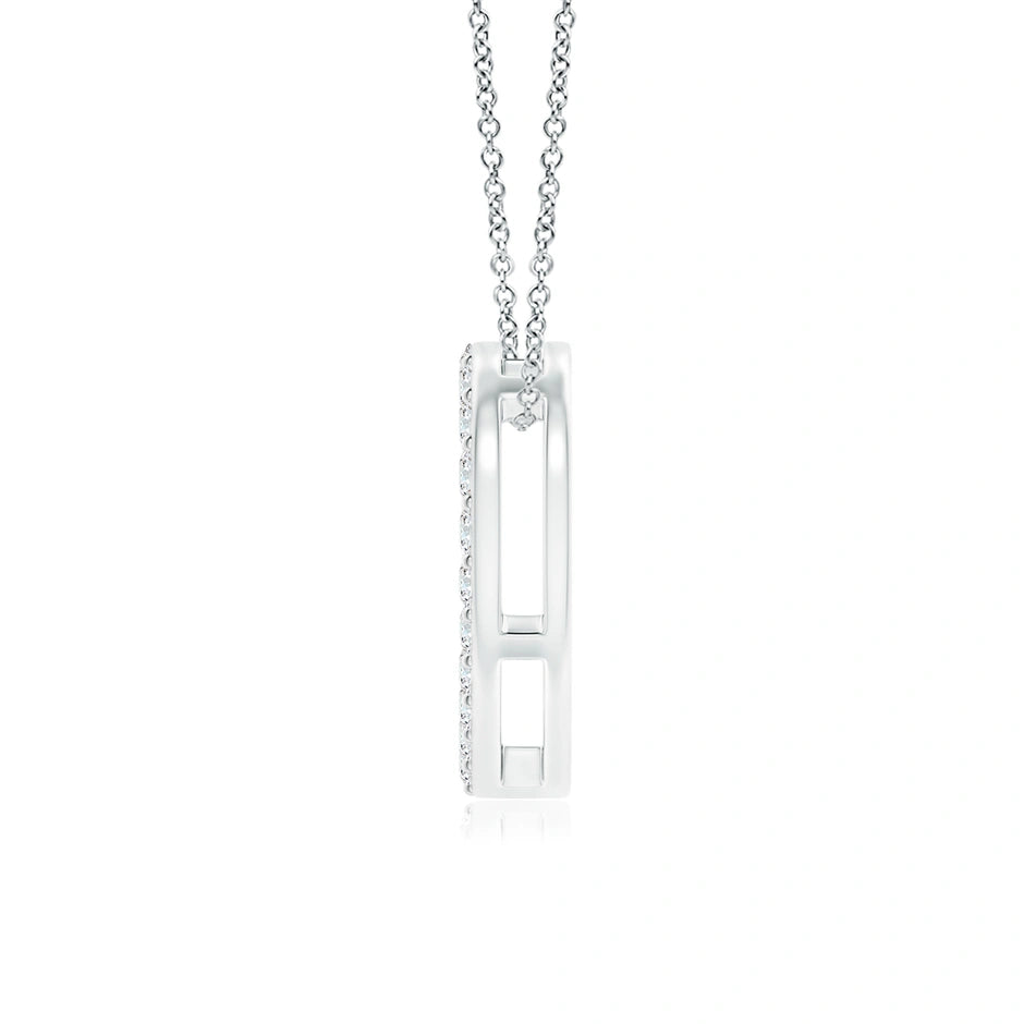 Lab-Grown Prong-Set Diamond Open Heart Pendant