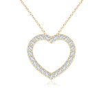 Load image into Gallery viewer, Lab-Grown Prong-Set Diamond Open Heart Pendant
