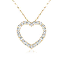 Lab-Grown Prong-Set Diamond Open Heart Pendant