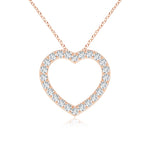 Load image into Gallery viewer, Lab-Grown Prong-Set Diamond Open Heart Pendant
