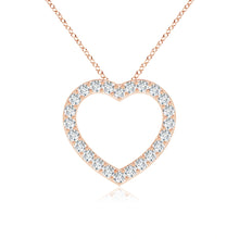 Lab-Grown Prong-Set Diamond Open Heart Pendant