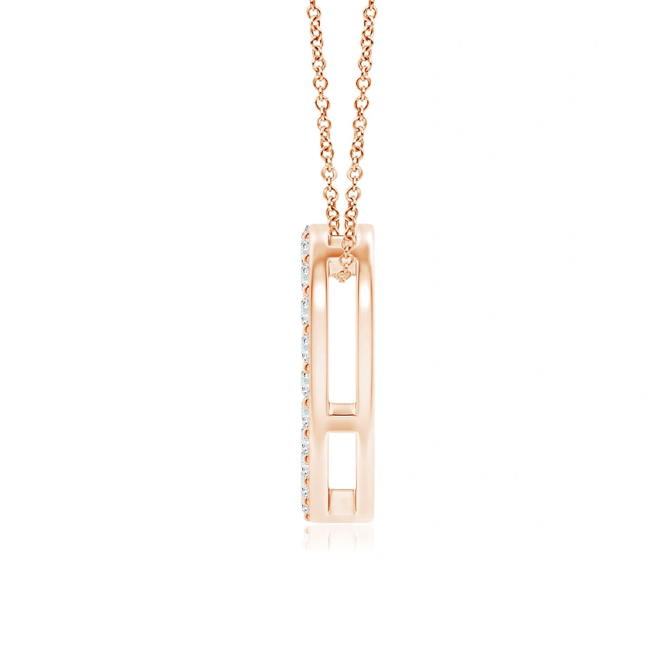 Lab-Grown Prong-Set Diamond Open Heart Pendant