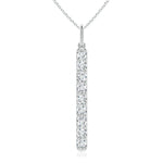 Load image into Gallery viewer, Lab-Grown Prong-Set Diamond Vertical Bar Pendant
