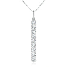Lab-Grown Prong-Set Diamond Vertical Bar Pendant