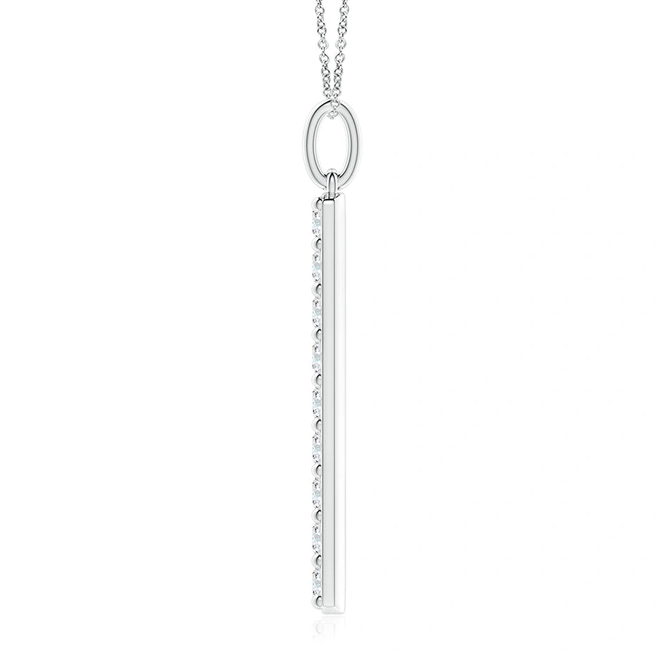 Lab-Grown Prong-Set Diamond Vertical Bar Pendant