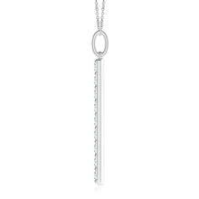 Lab-Grown Prong-Set Diamond Vertical Bar Pendant