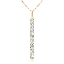 Lab-Grown Prong-Set Diamond Vertical Bar Pendant