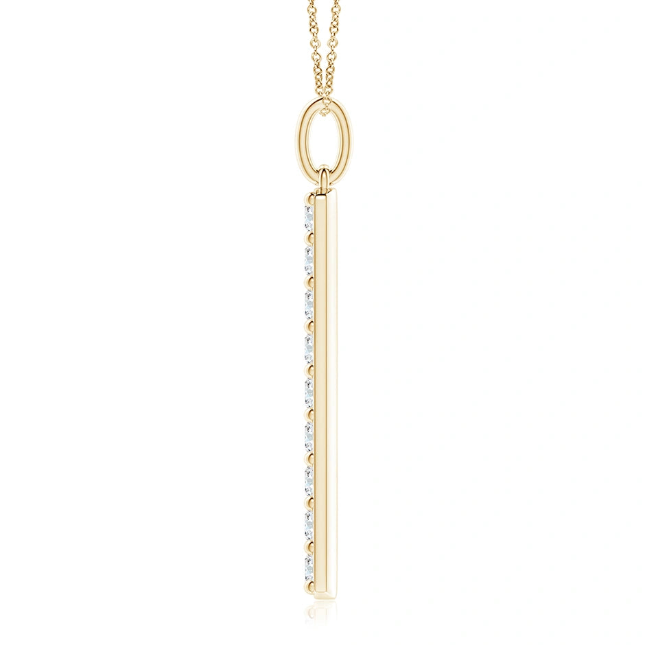 Lab-Grown Prong-Set Diamond Vertical Bar Pendant