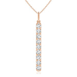 Load image into Gallery viewer, Lab-Grown Prong-Set Diamond Vertical Bar Pendant
