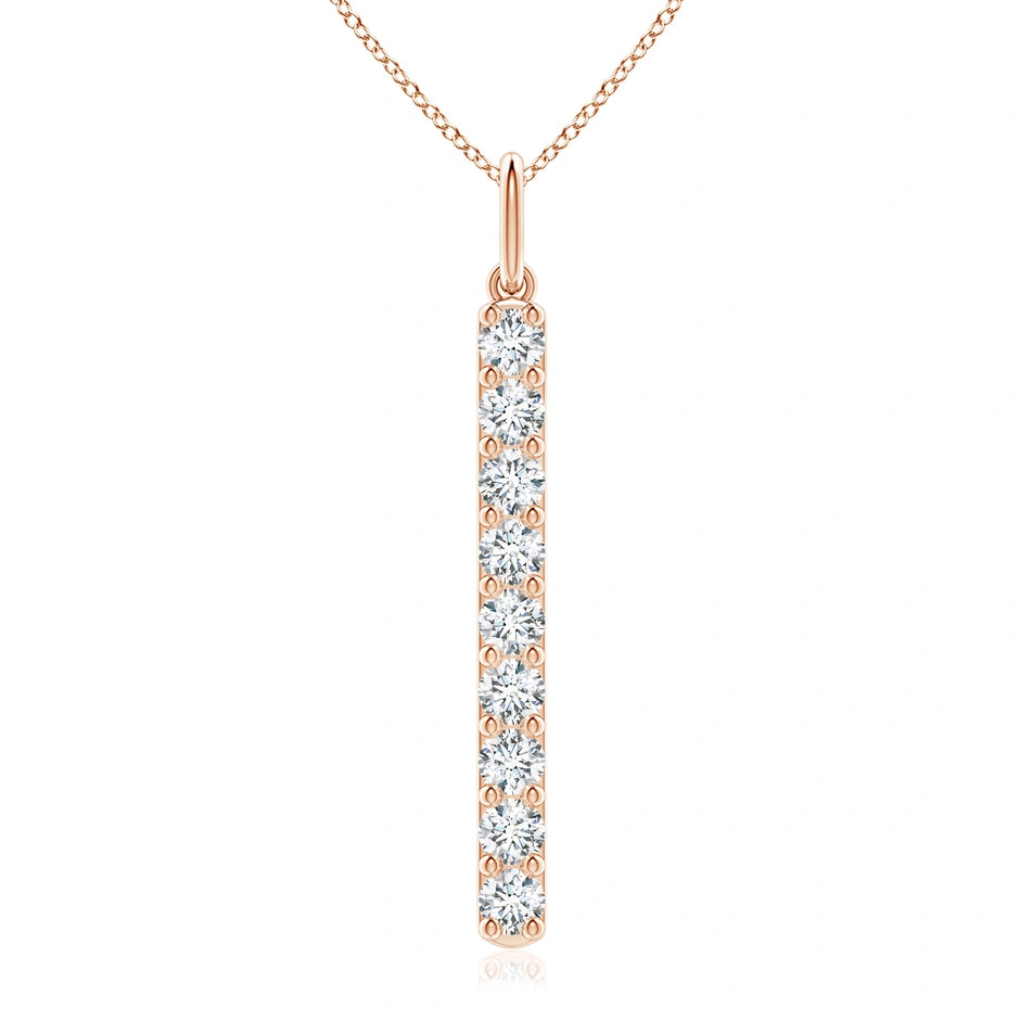 Lab-Grown Prong-Set Diamond Vertical Bar Pendant