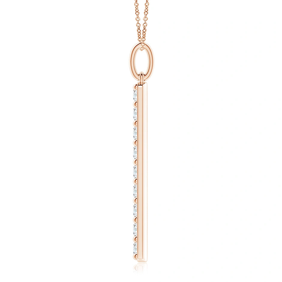 Lab-Grown Prong-Set Diamond Vertical Bar Pendant