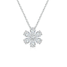 Pear Lab-Grown Diamond Flower Cluster Pendant