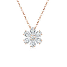 Pear Lab-Grown Diamond Flower Cluster Pendant