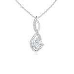 Load image into Gallery viewer, Cushion Lab-Grown Diamond Infinity Pendant with Accents
