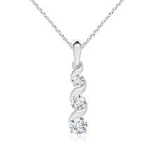 Lab-Grown Channel-Set Round Diamond Three Stone Journey Pendant