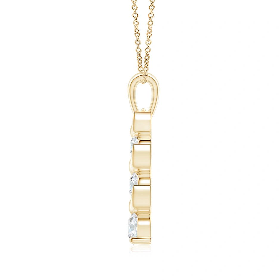 Lab-Grown Channel-Set Round Diamond Three Stone Journey Pendant