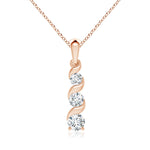 Load image into Gallery viewer, Lab-Grown Channel-Set Round Diamond Three Stone Journey Pendant
