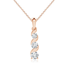 Lab-Grown Channel-Set Round Diamond Three Stone Journey Pendant