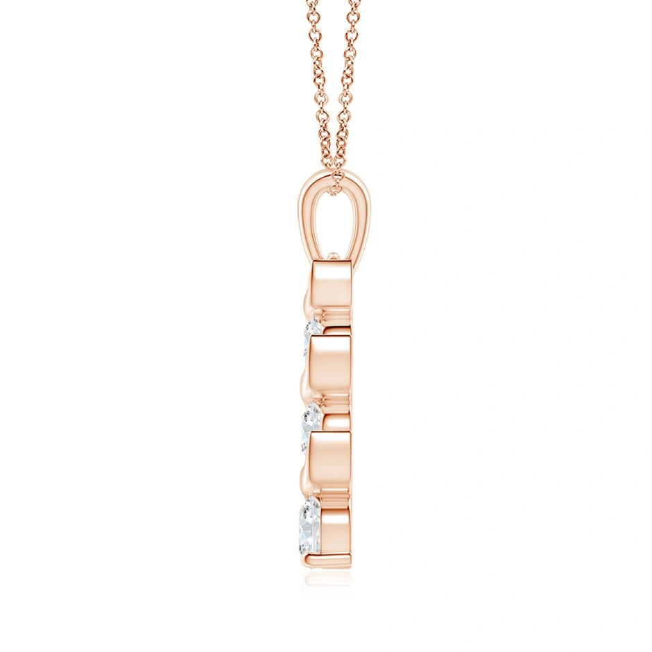 Lab-Grown Channel-Set Round Diamond Three Stone Journey Pendant