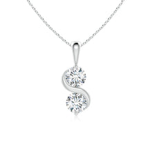 Lab-Grown Classic Two Stone Diamond Swirl Pendant