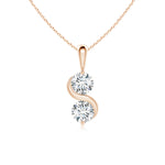 Load image into Gallery viewer, Lab-Grown Classic Two Stone Diamond Swirl Pendant
